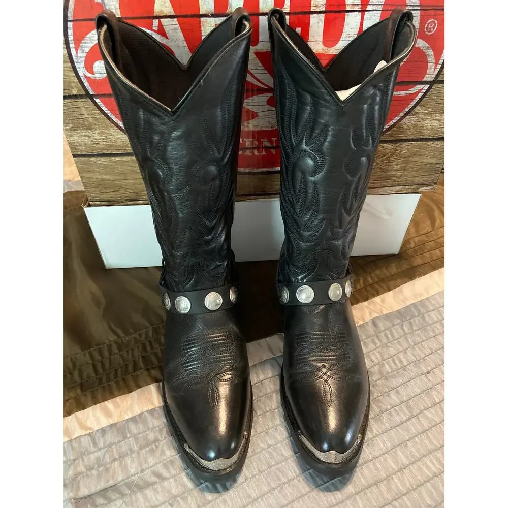 Laredo Men's McComb Western Black Trucker CB cowboy boots size 10.5 D